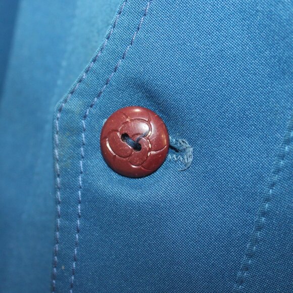 Vintage Forecaster of Boston Blue Trench Coat 1970's Minimalist Long Jacket M/L - Picture 10 of 11